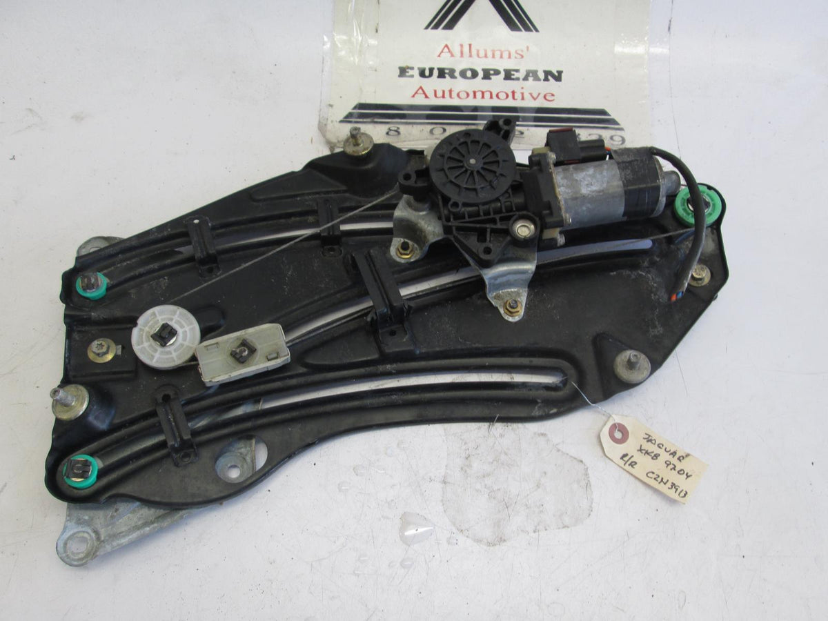 Jaguar XK8 right rear window regulator w/ motor C2N3913 Allums Imports