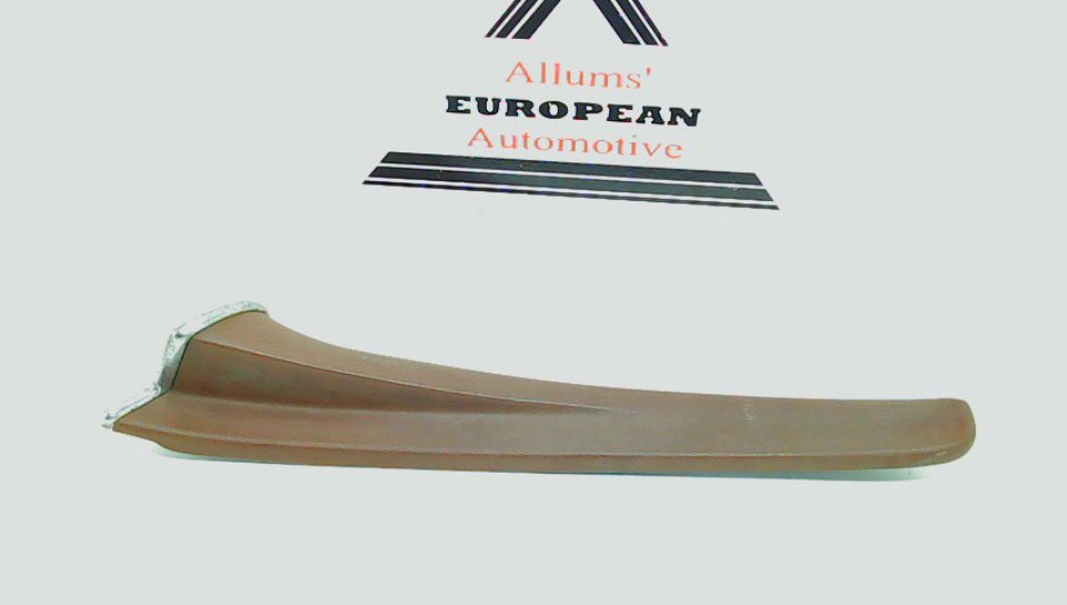 Mercedes W116 right front door pillar molding brown Allums Imports