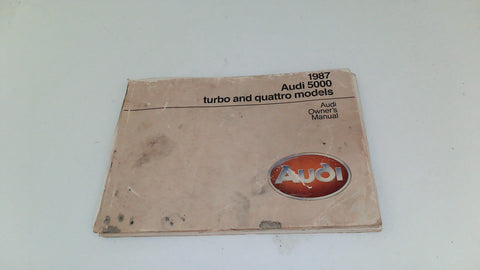 Vintage Audi 1987 5000 Quattro w/TRB Owner's Manual (USED)