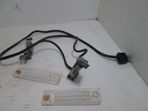 Mercedes R107 W107 Rear License Plate Light Lens w/Bulb Holders (USED)