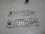 Mercedes R107 W107 Rear License Plate Light Lens w/Bulb Holders (USED)