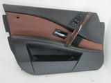 BMW E60 525i 530i 550i left front black brown door panel (USED)