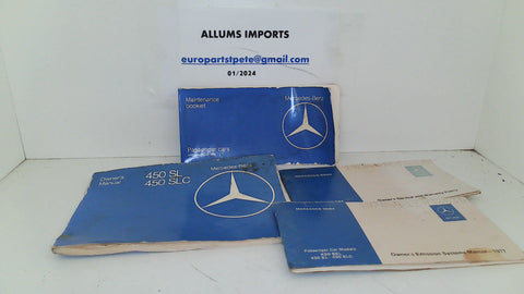 Mercedes 1975-1980 450SL Owners Manual and Service Record Booklets #6 (USED)