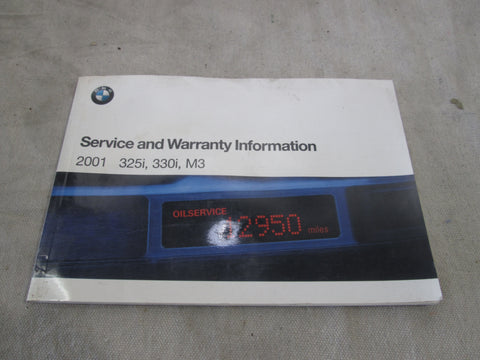 BMW 2001 3 Series E46 Service and Warranty Information Book Manual (USED)