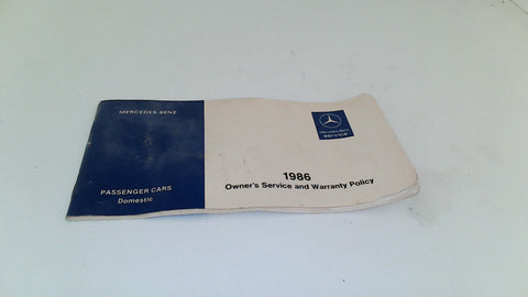 Mercedes 1986's Owner's Service Records (USED)