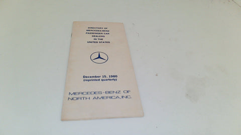 Mercedes 1980's Dealer Directory (USED)