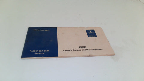 Mercedes 1986's Owner's Maintenace Booklet (USED)