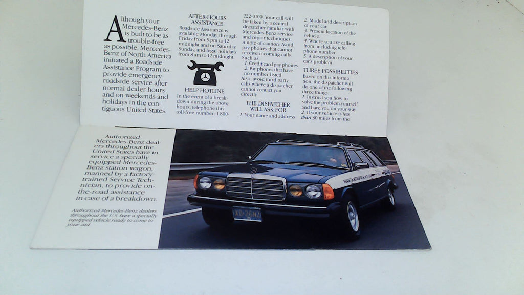 Mercedes 1980 s Roadside Booklet USED Allums Imports mercedes-1980-s-roadside-booklet-used-allums-imports